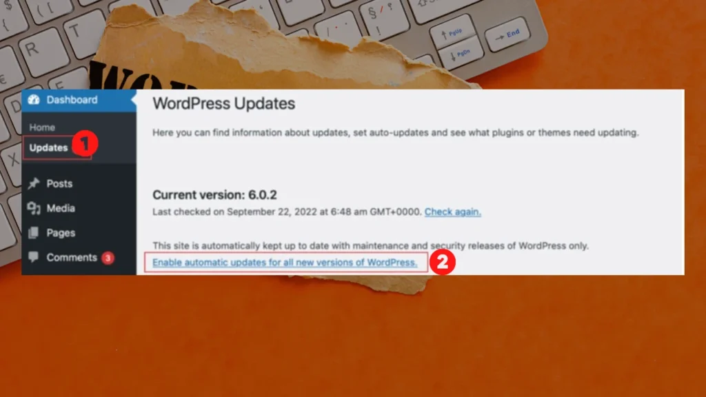 Enable automatic major WordPress update from the dashboard